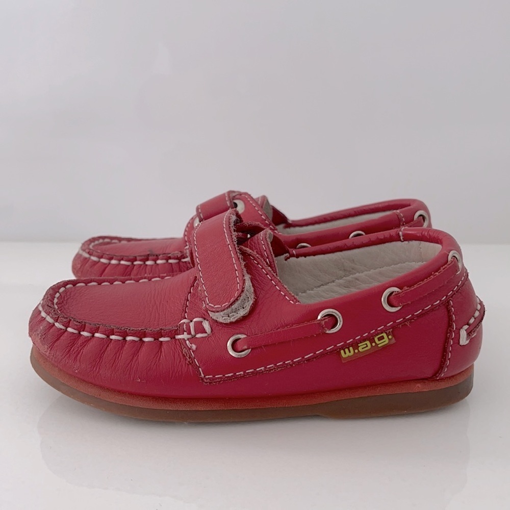 Marine W.A.G. Boys Red‎ Moccasins Size 25